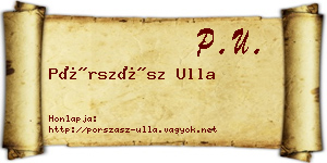 Pórszász Ulla névjegykártya
